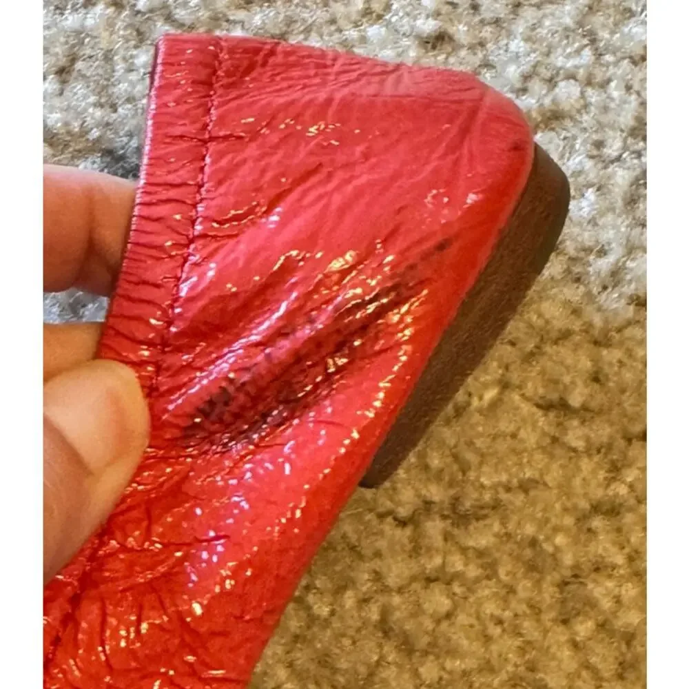 Coach Women’s Junie Patent Leather Coral Loafers Size 8 - Picture 4 of 4